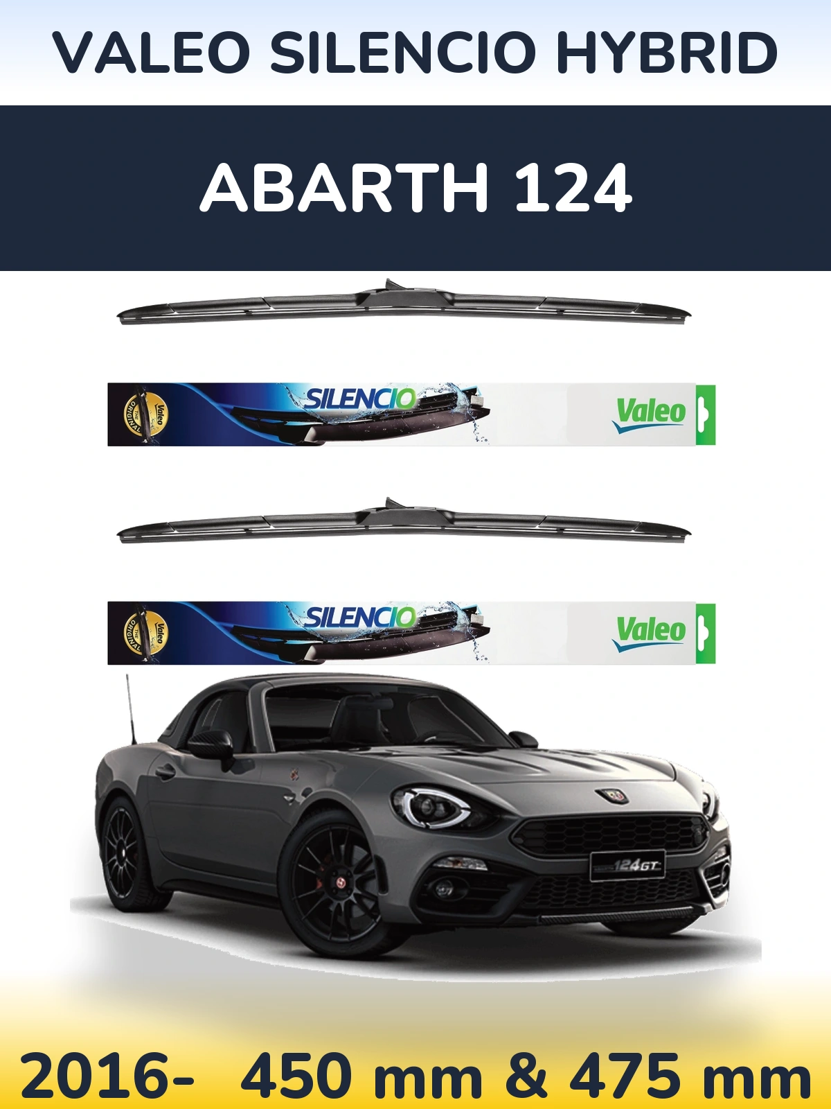 Torkarblad Valeo Silencio Hybrid för Abarth 124