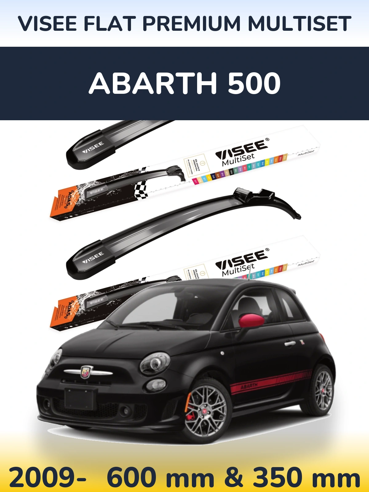 Torkarblad VISEE FLAT PREMIUM MultiSet för Abarth 500