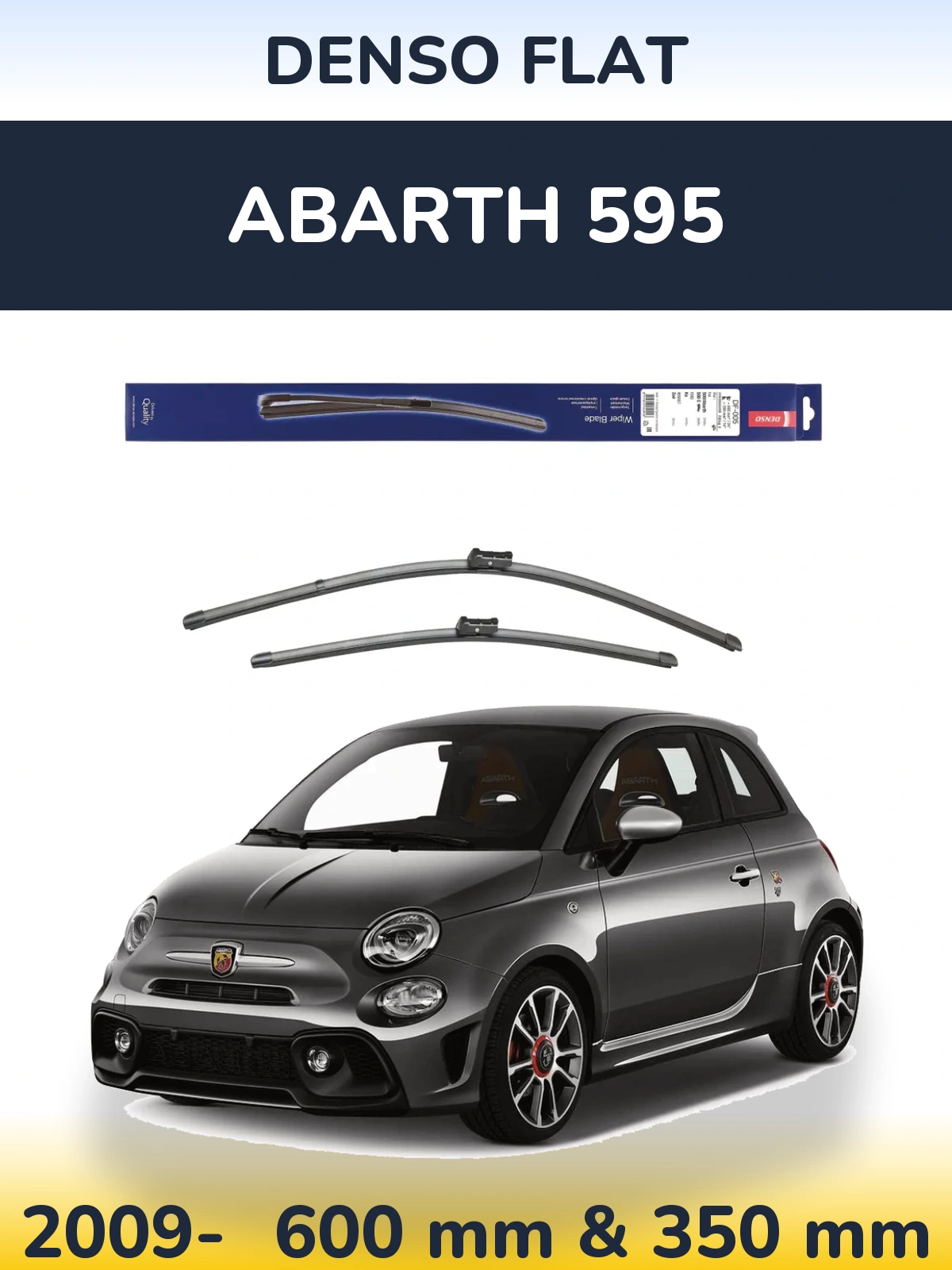 Комплект передних дворников Denso Flat 600 & 350 мм для Abarth 595 2009-2026