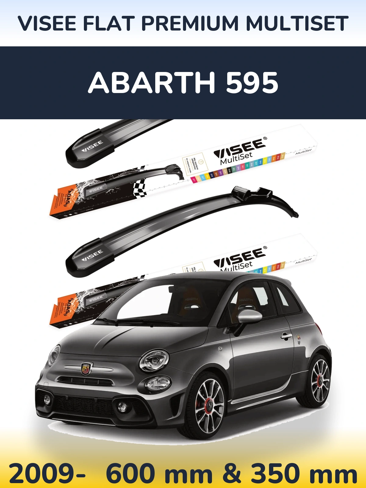 Torkarblad VISEE FLAT PREMIUM MultiSet för Abarth 595