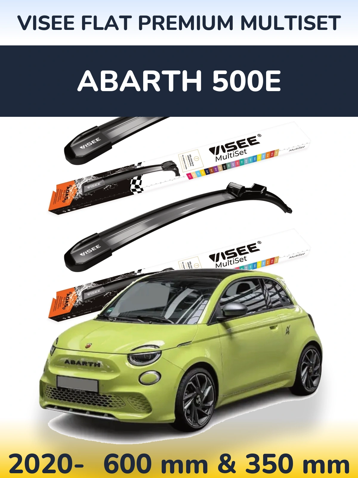 Torkarblad VISEE FLAT PREMIUM MultiSet för Abarth 500e