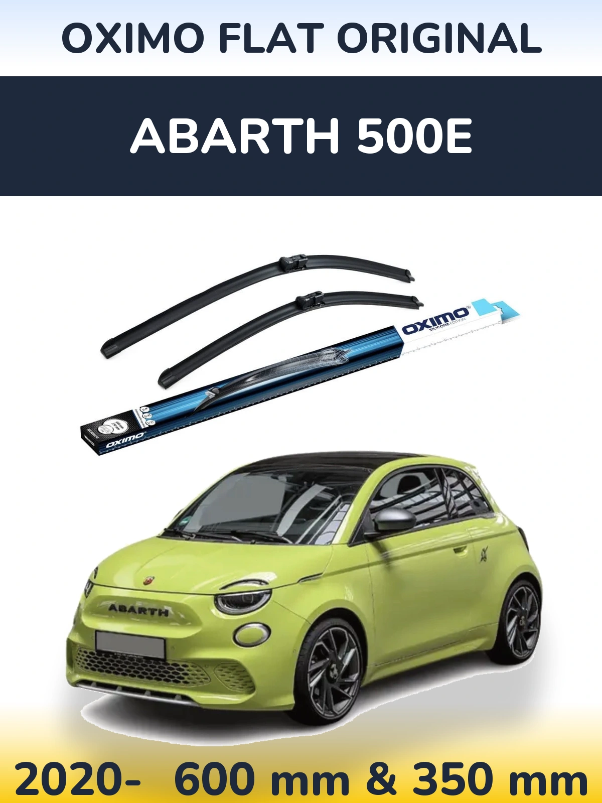 Комплект передніх щіток Oximo Flat Original 600 & 350 мм для Abarth 500e 2020-2026