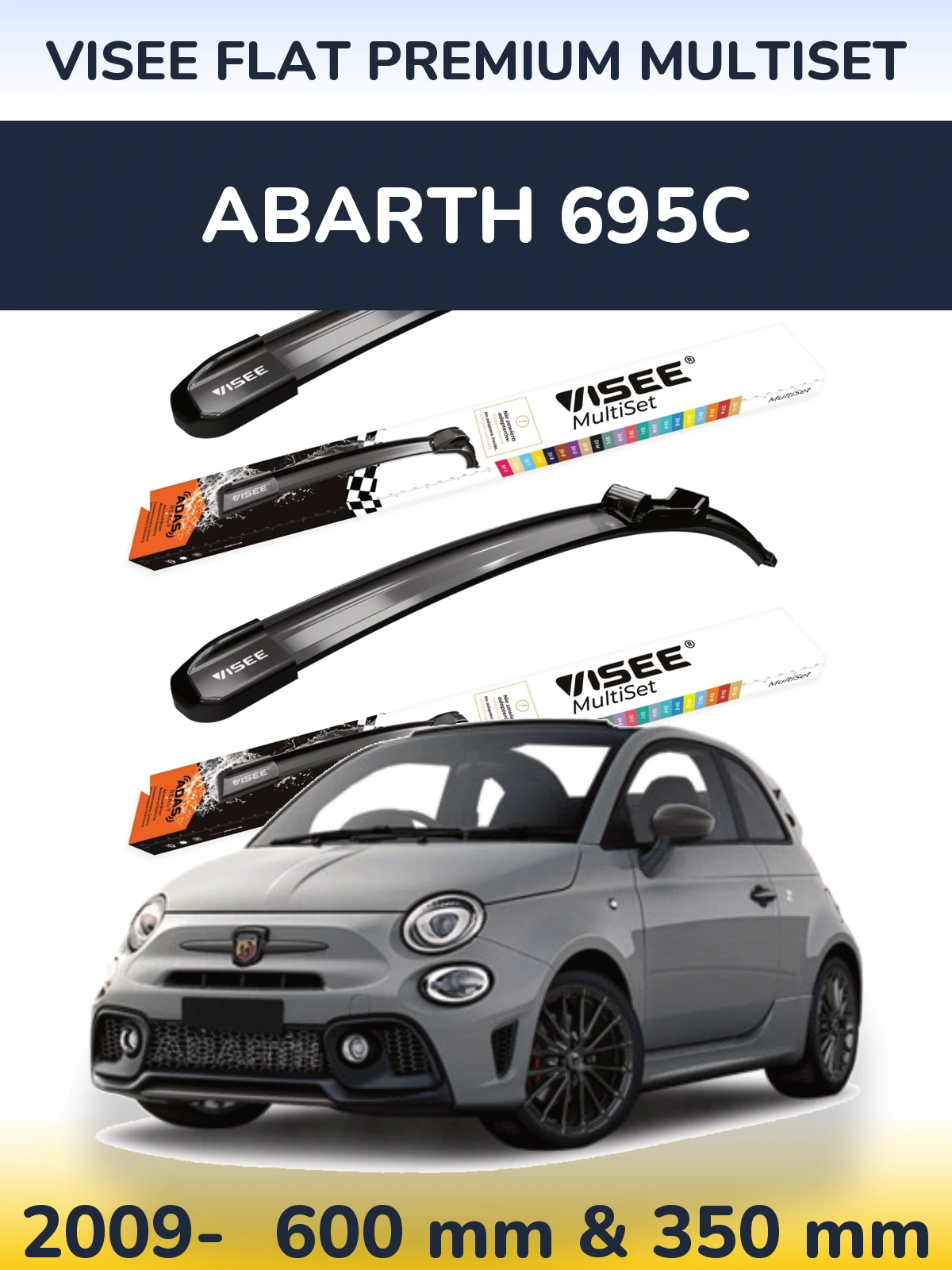 Torkarblad VISEE FLAT PREMIUM MultiSet för Abarth 695C