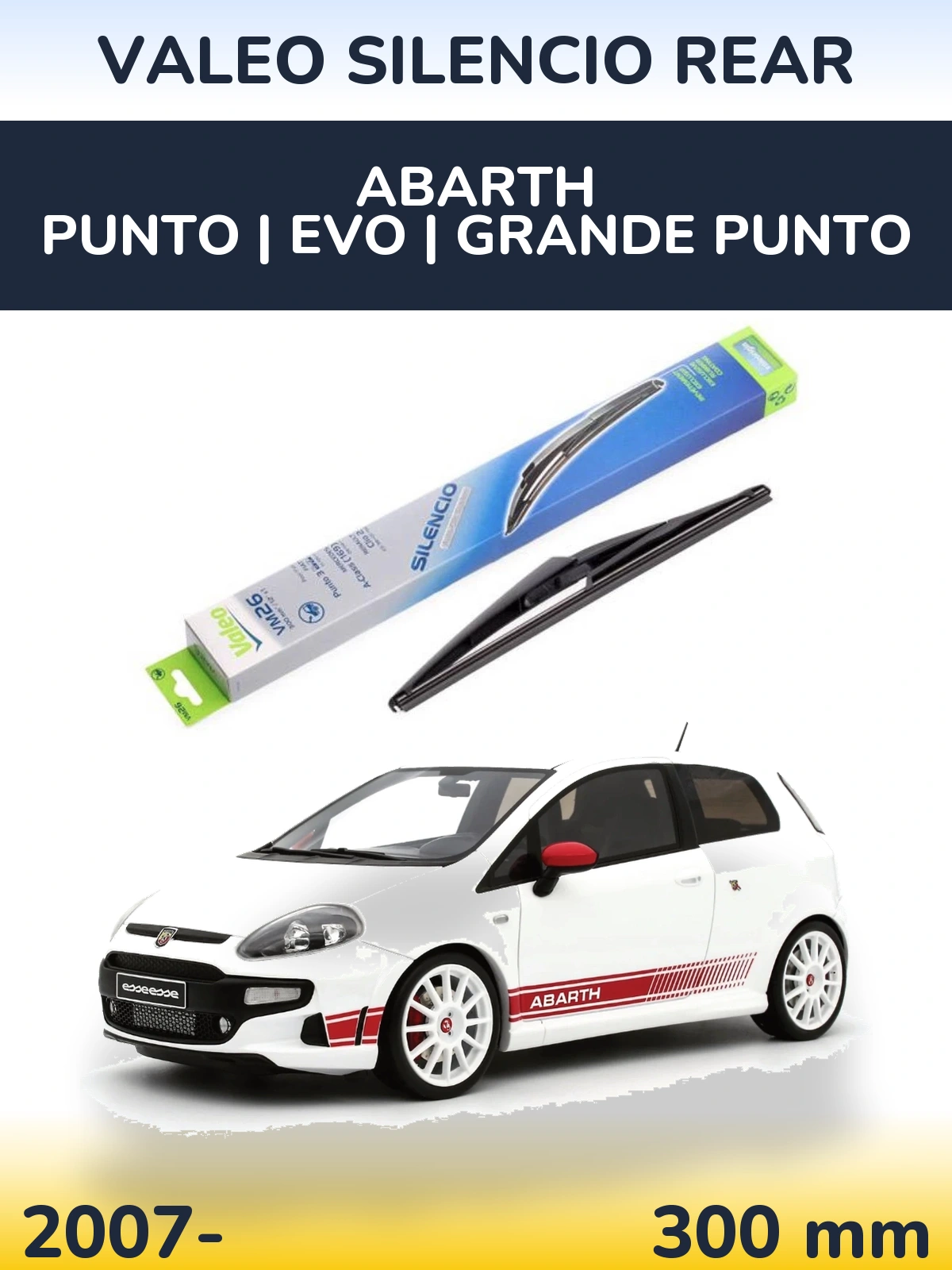 Torkarblad Valeo Silencio Rear för Abarth Punto | Evo | Grande Punto