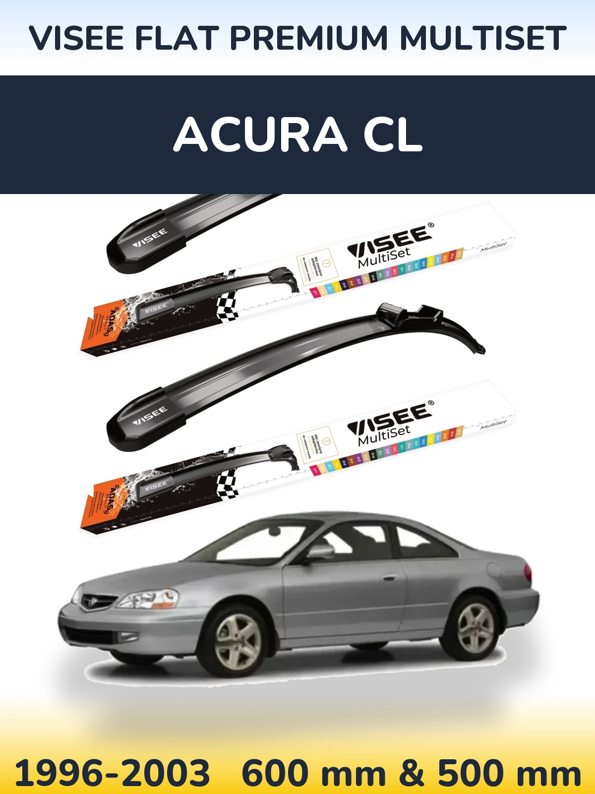 Torkarblad VISEE FLAT PREMIUM MultiSet för Acura CL