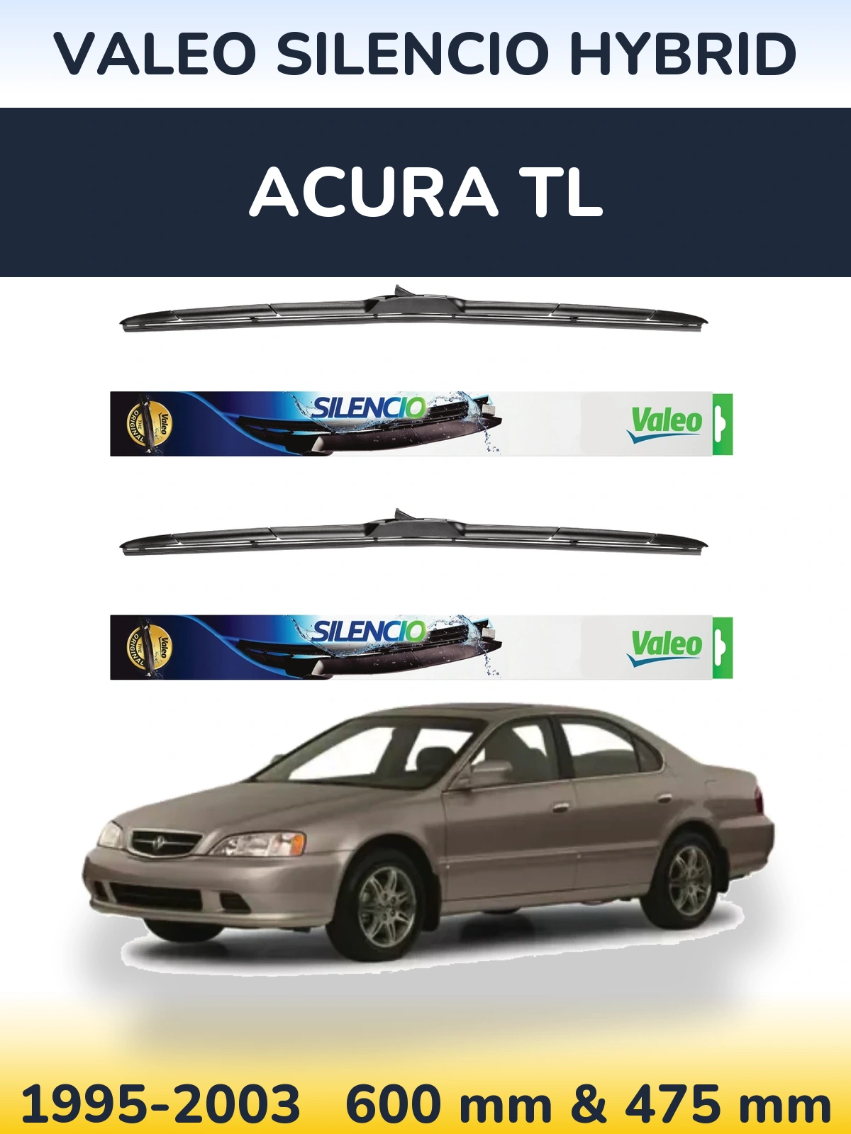 Torkarblad Valeo Silencio Hybrid för Acura TL