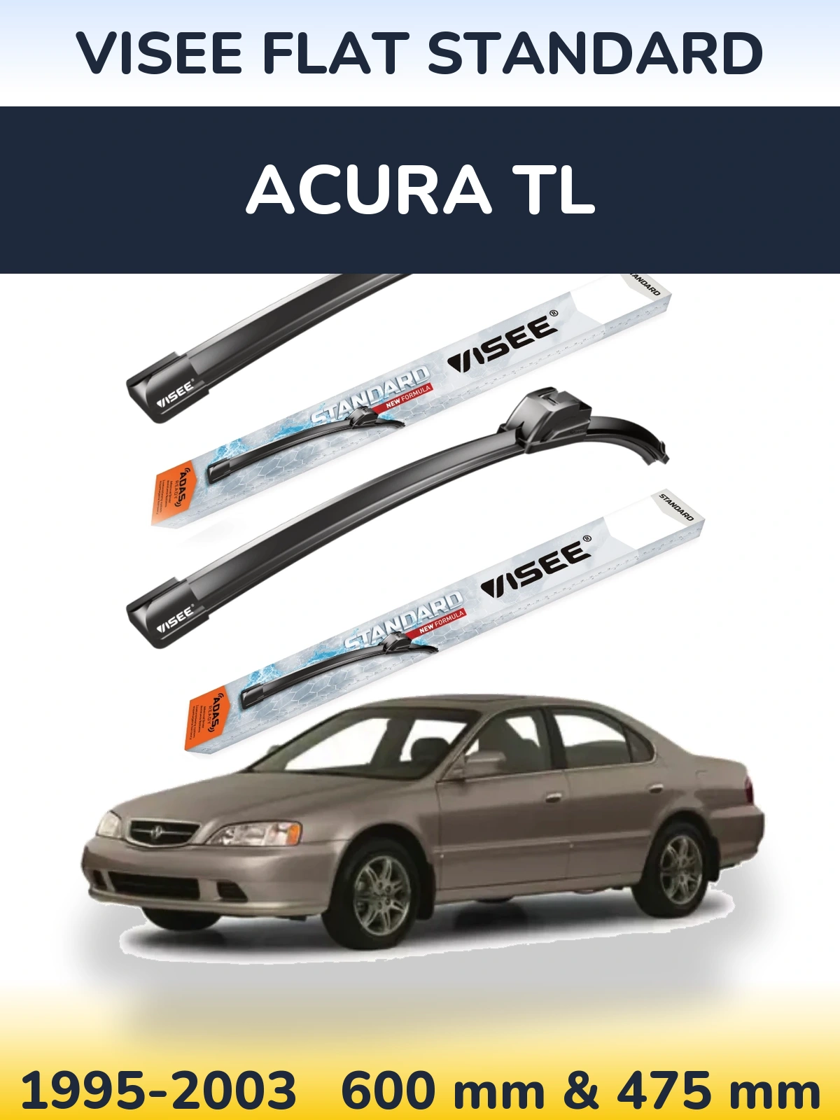 Torkarblad VISEE FLAT STANDARD för Acura TL