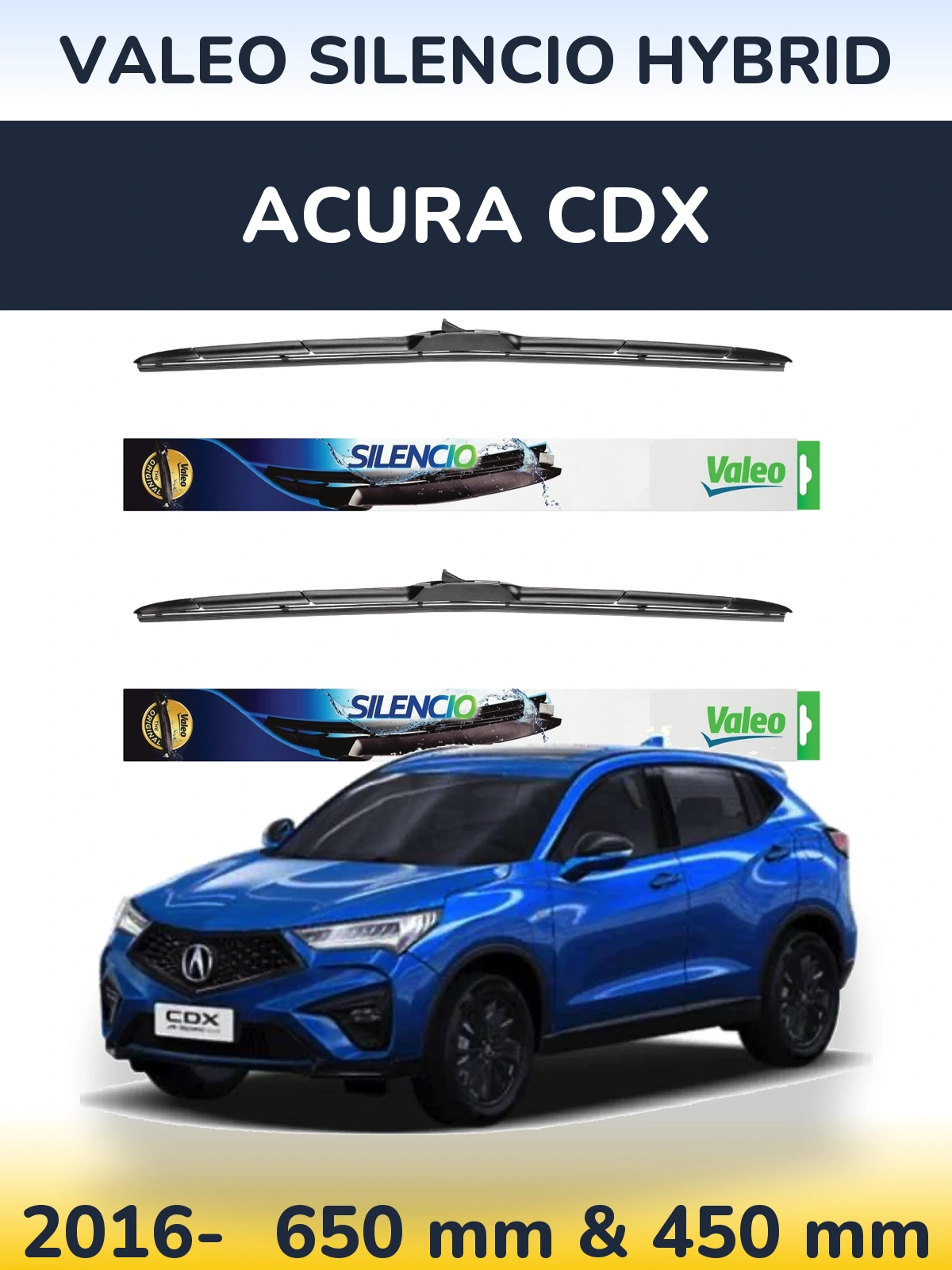 Torkarblad Valeo Silencio Hybrid för Acura CDX