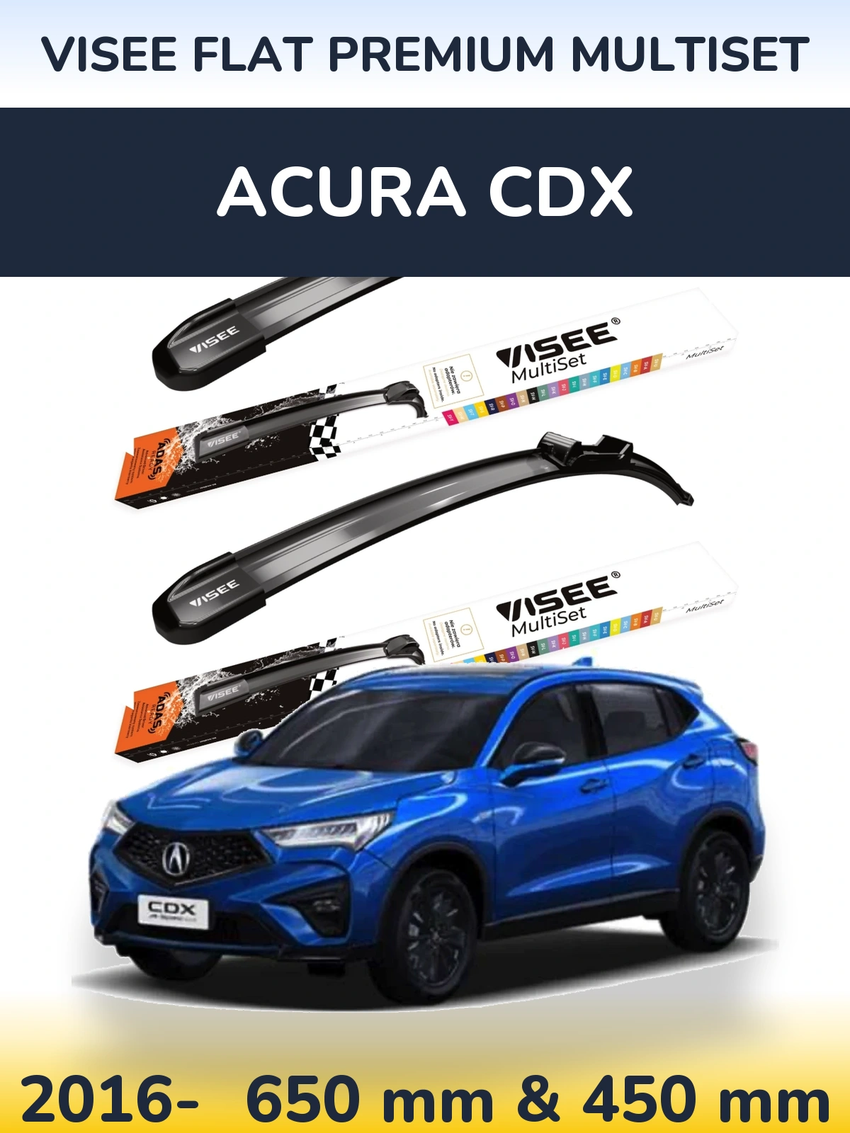 Torkarblad VISEE FLAT PREMIUM MultiSet för Acura CDX