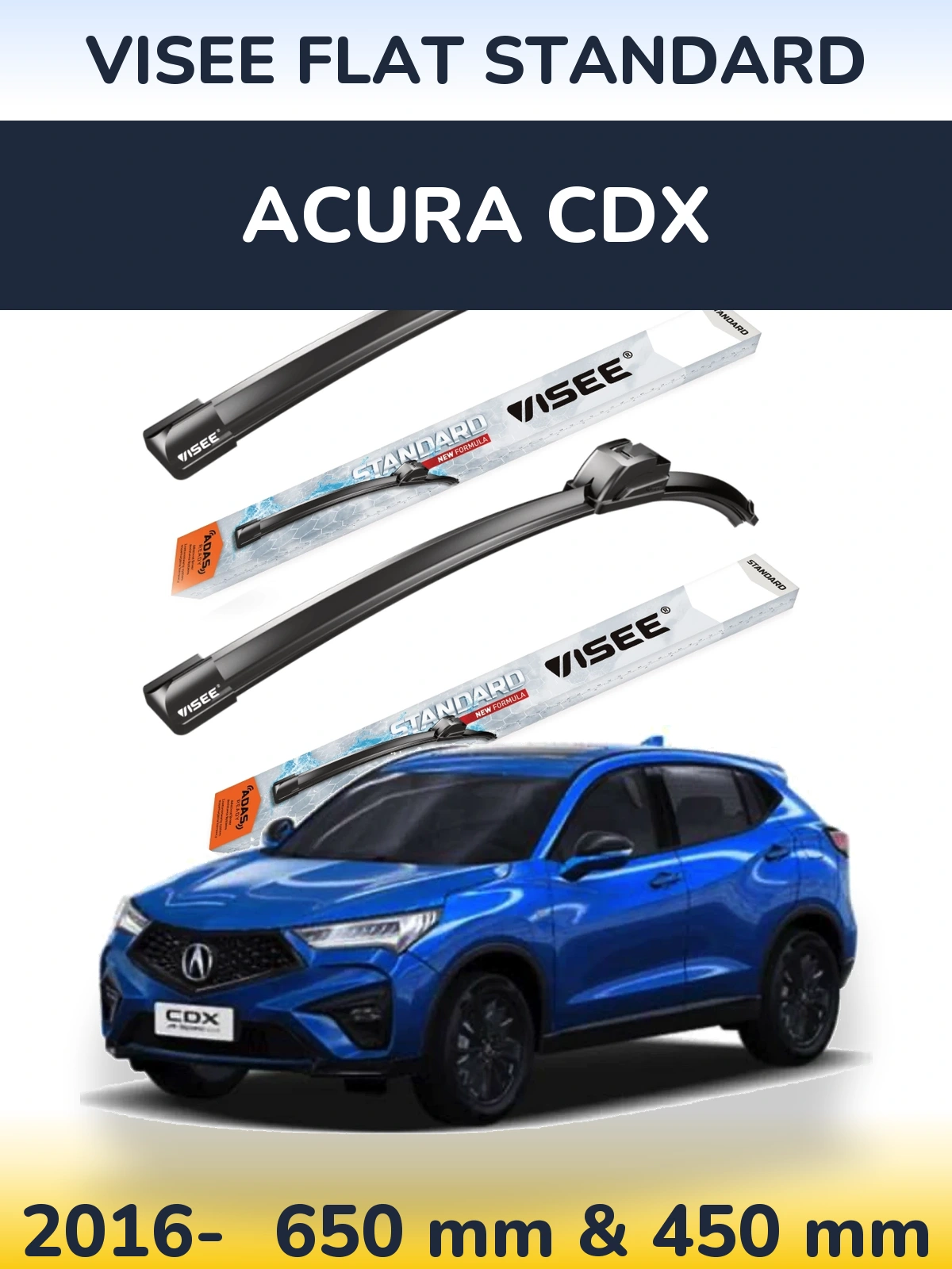 Torkarblad VISEE FLAT STANDARD för Acura CDX