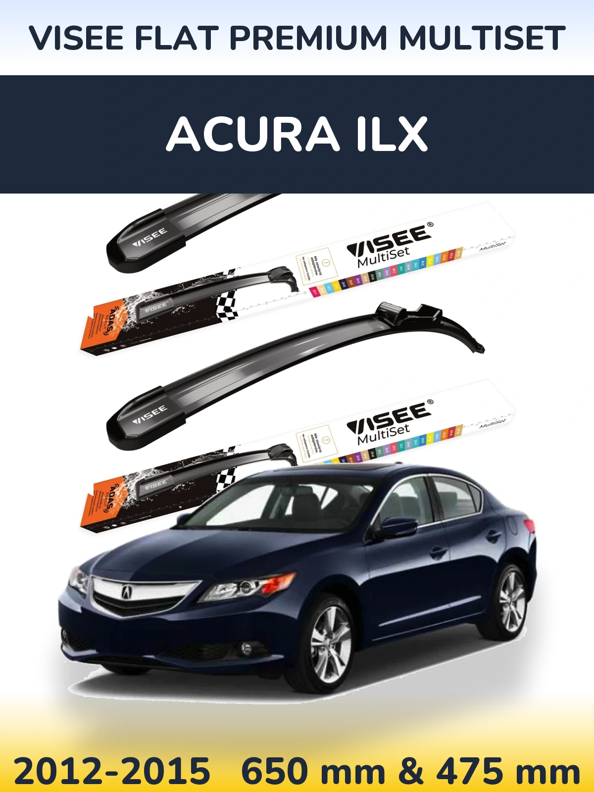 Torkarblad VISEE FLAT PREMIUM MultiSet för Acura ILX