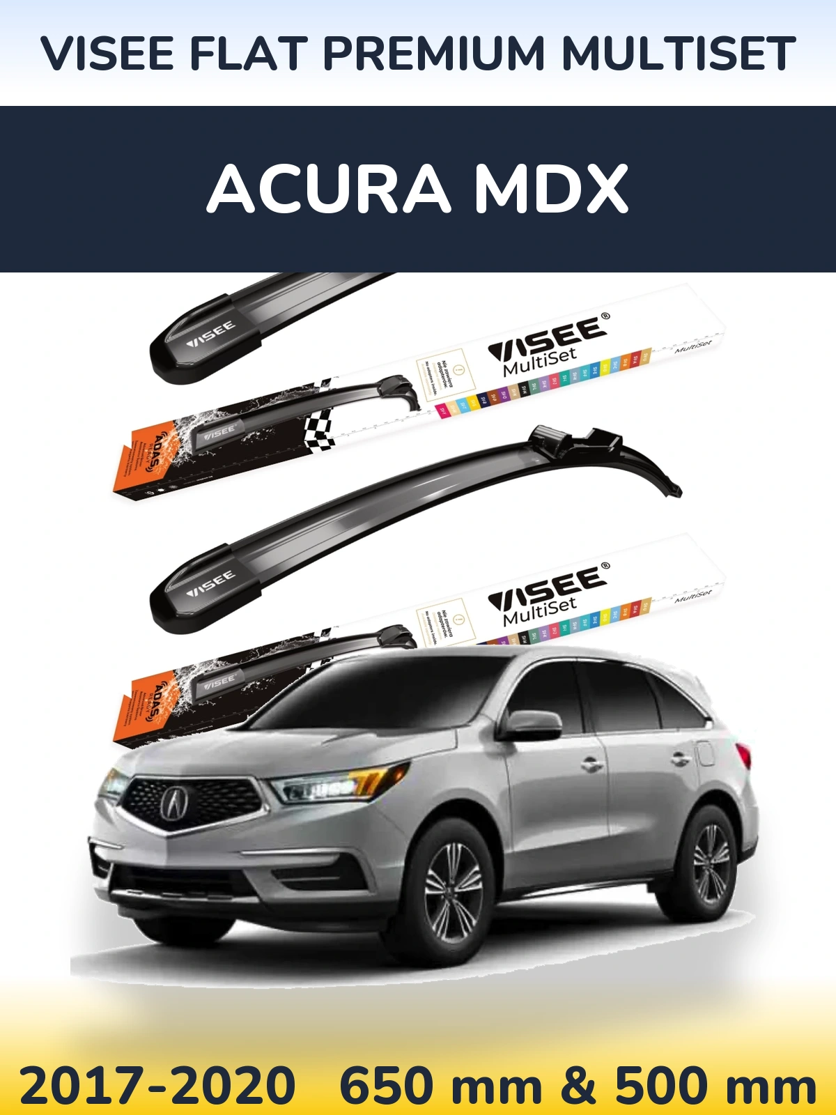 Torkarblad VISEE FLAT PREMIUM MultiSet för Acura MDX