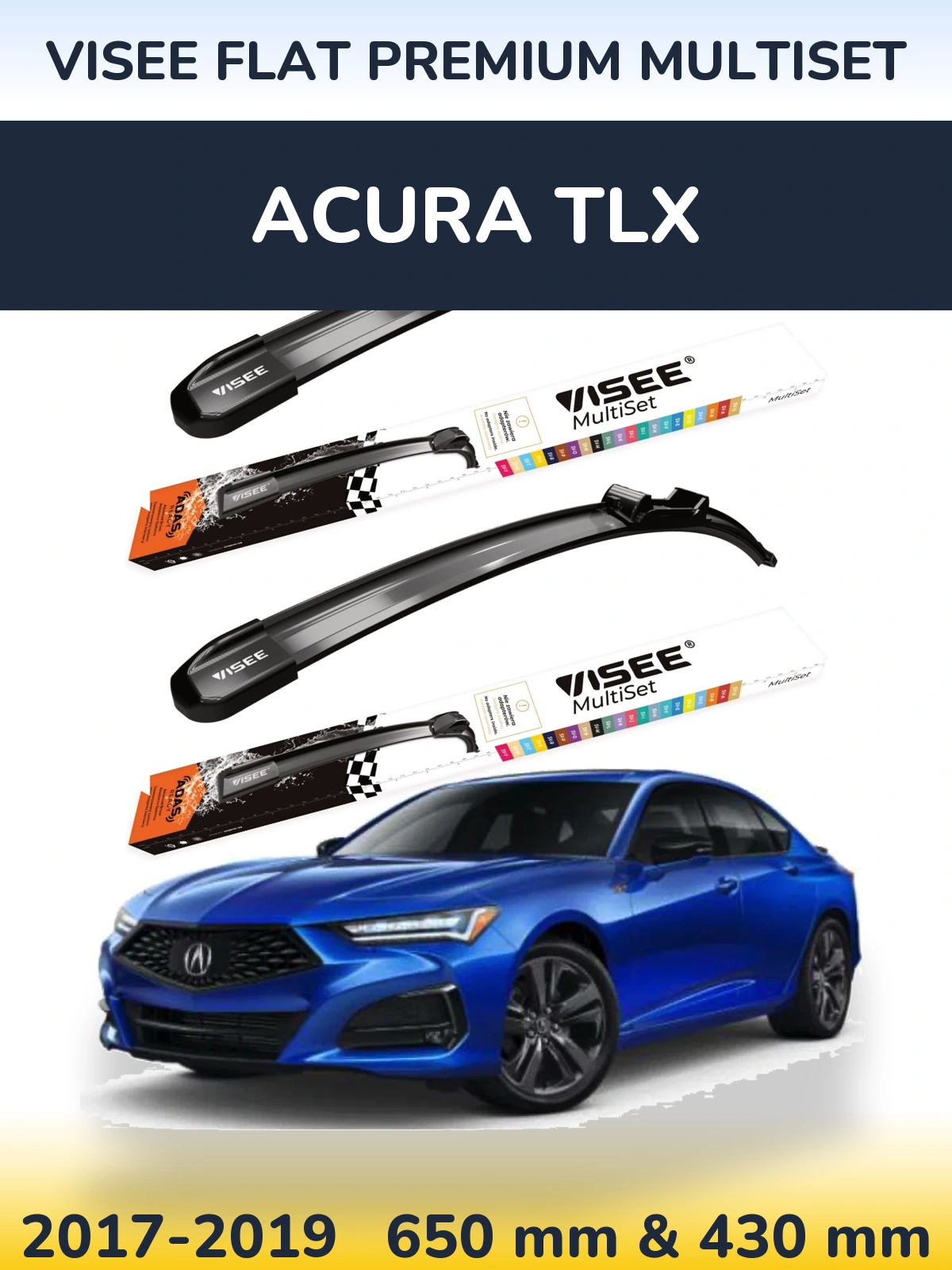 Torkarblad VISEE FLAT PREMIUM MultiSet för Acura TLX