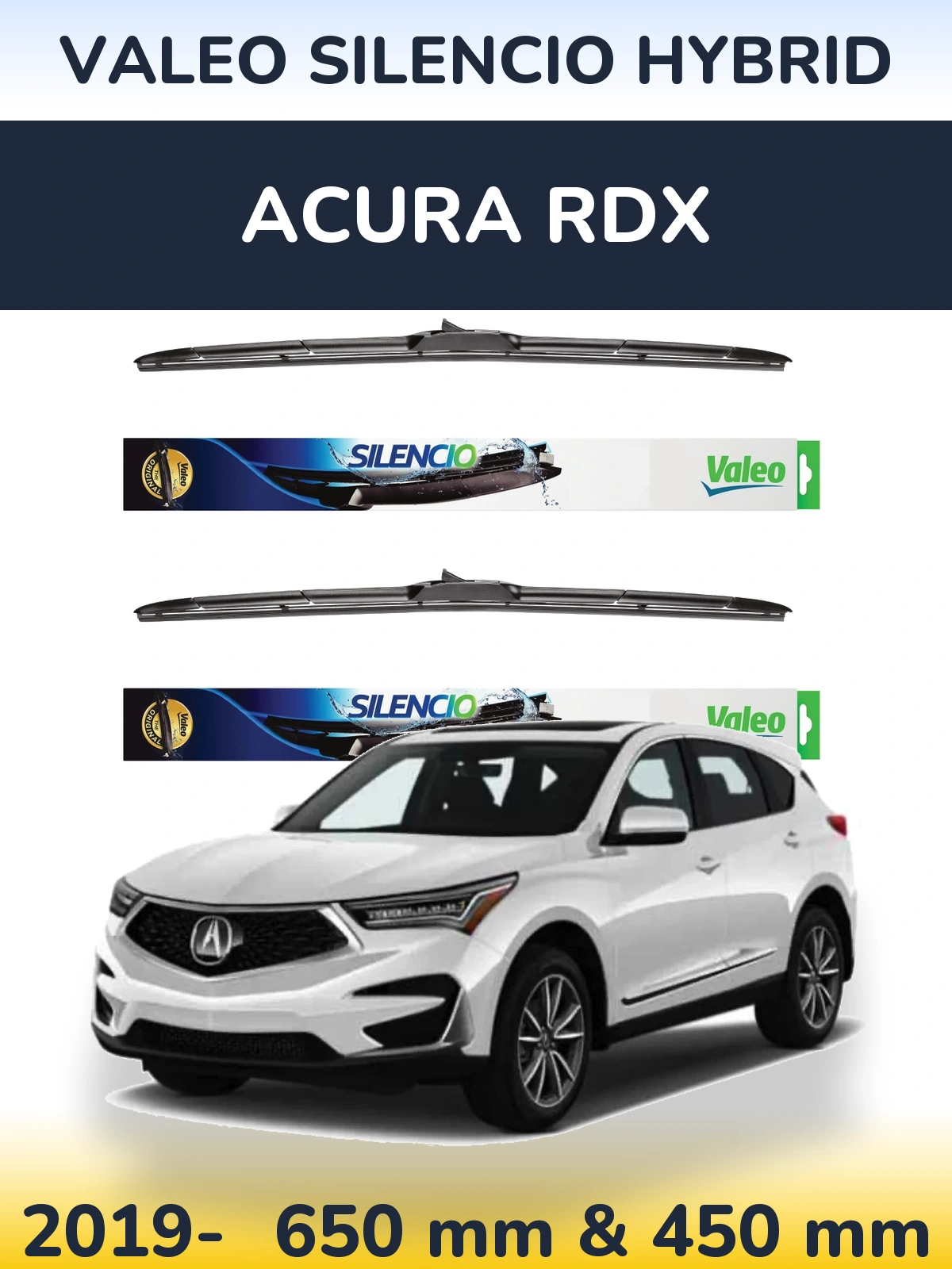 Torkarblad Valeo Silencio Hybrid för Acura RDX