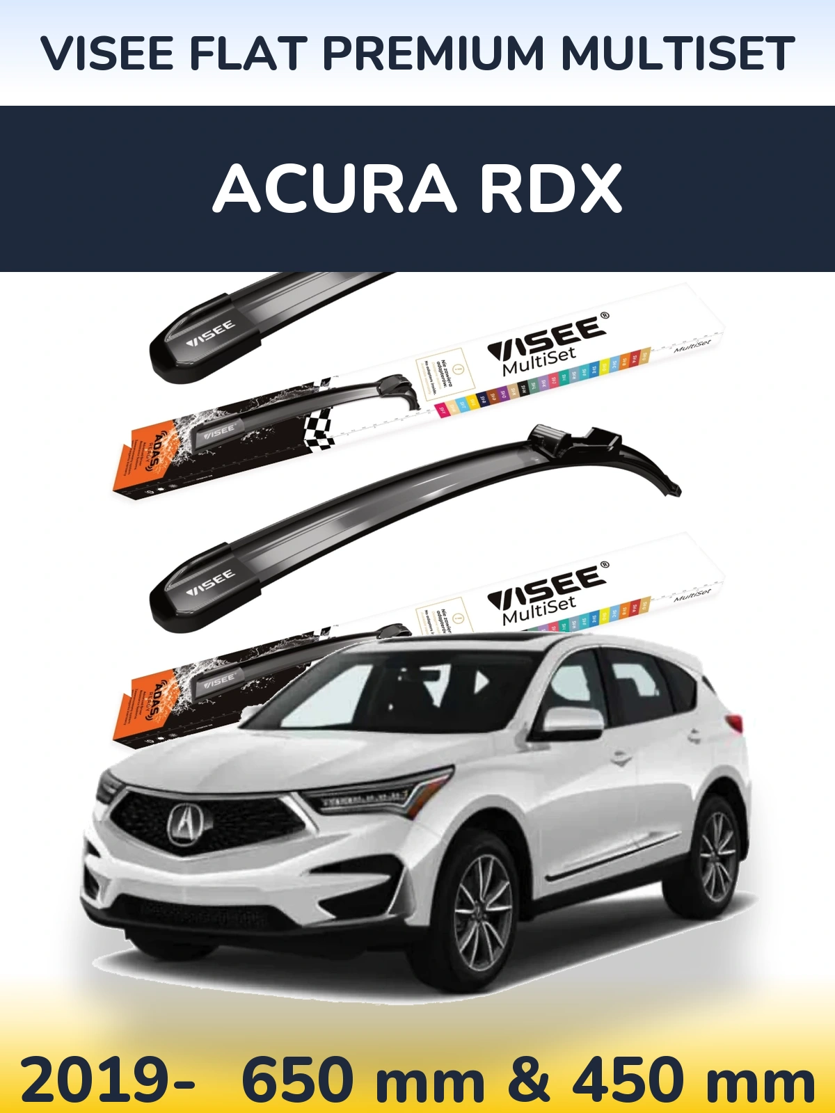 Torkarblad VISEE FLAT PREMIUM MultiSet för Acura RDX