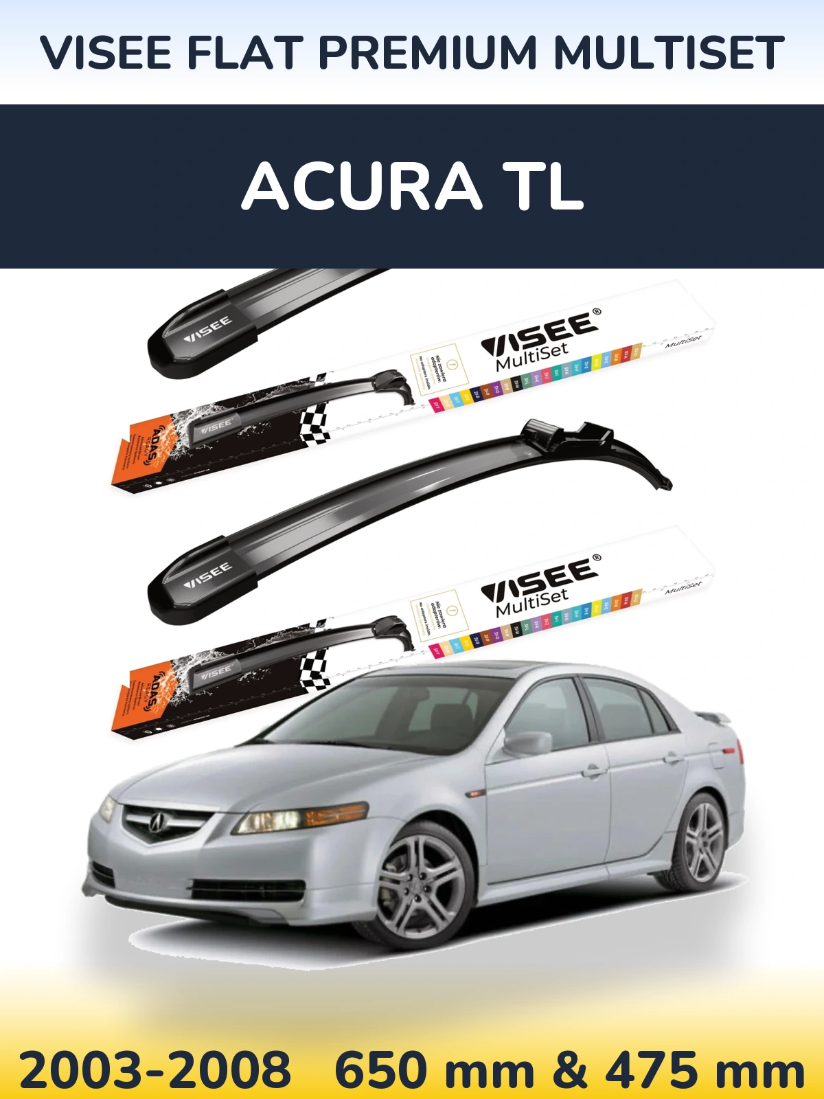 Torkarblad VISEE FLAT PREMIUM MultiSet för Acura TL