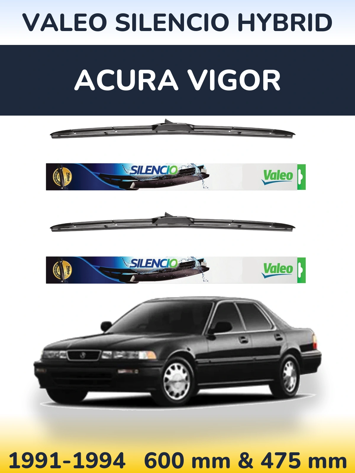 Torkarblad Valeo Silencio Hybrid för Acura Vigor