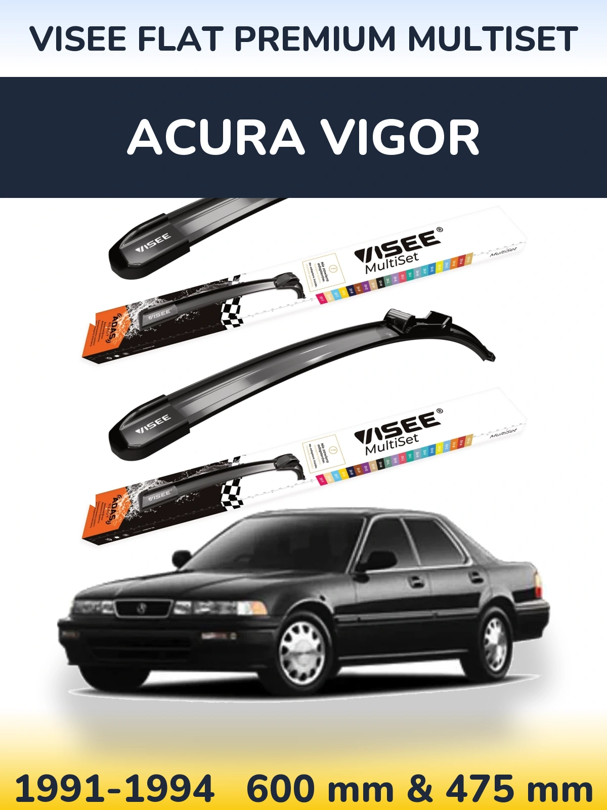 Torkarblad VISEE FLAT PREMIUM MultiSet för Acura Vigor