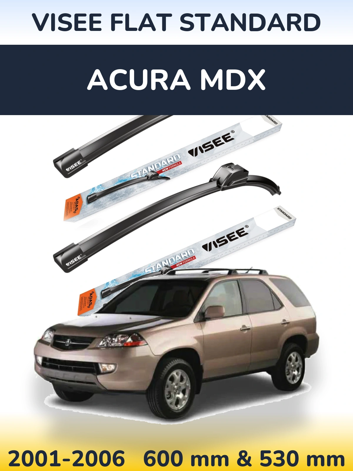 Torkarblad VISEE FLAT STANDARD för Acura MDX