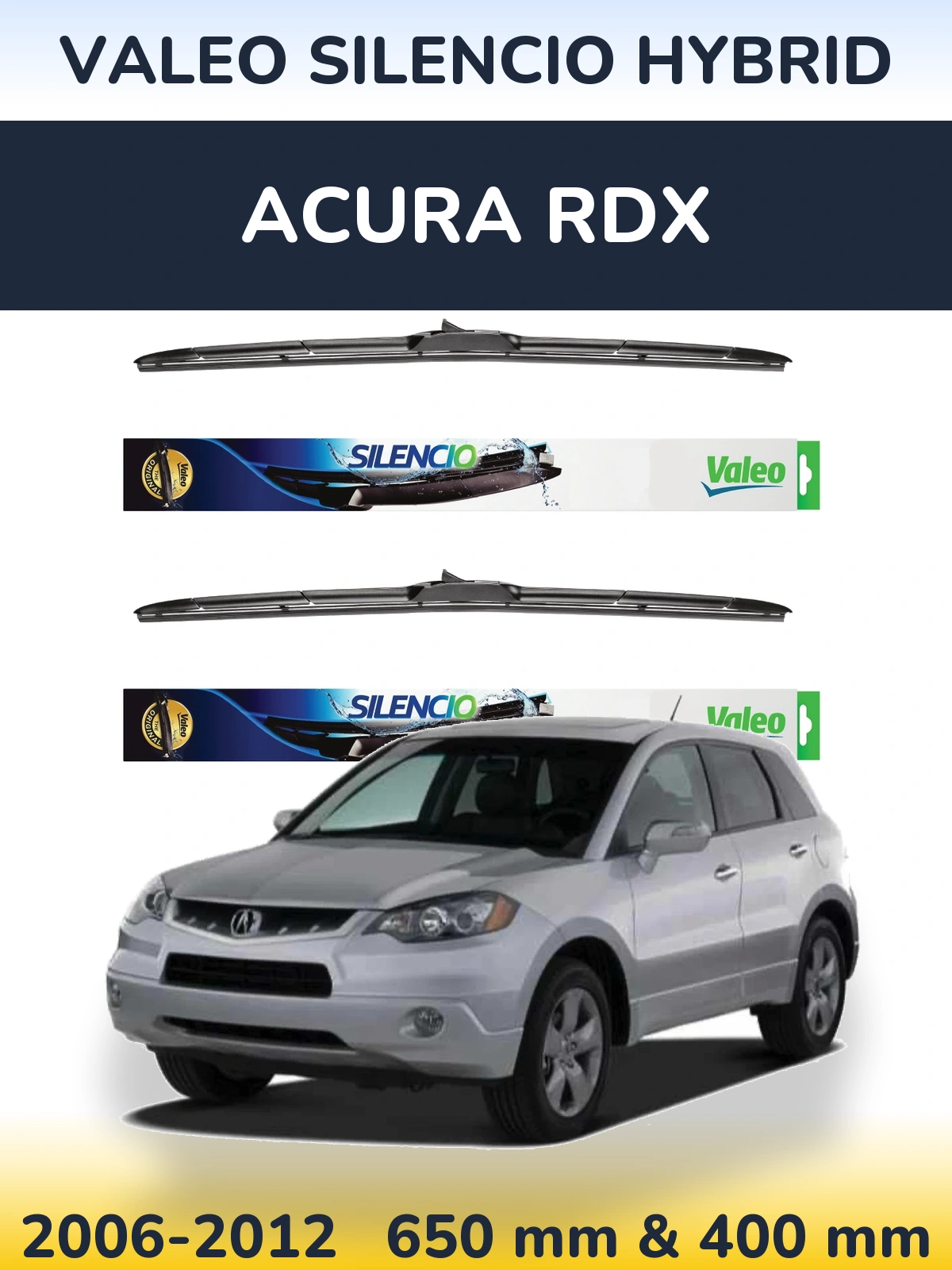 Torkarblad Valeo Silencio Hybrid för Acura RDX