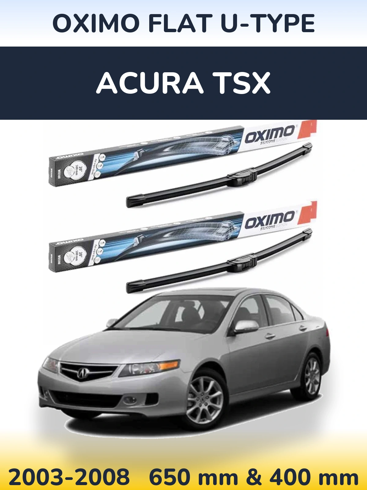 Torkarblad Oximo Flat U-type för Acura TSX