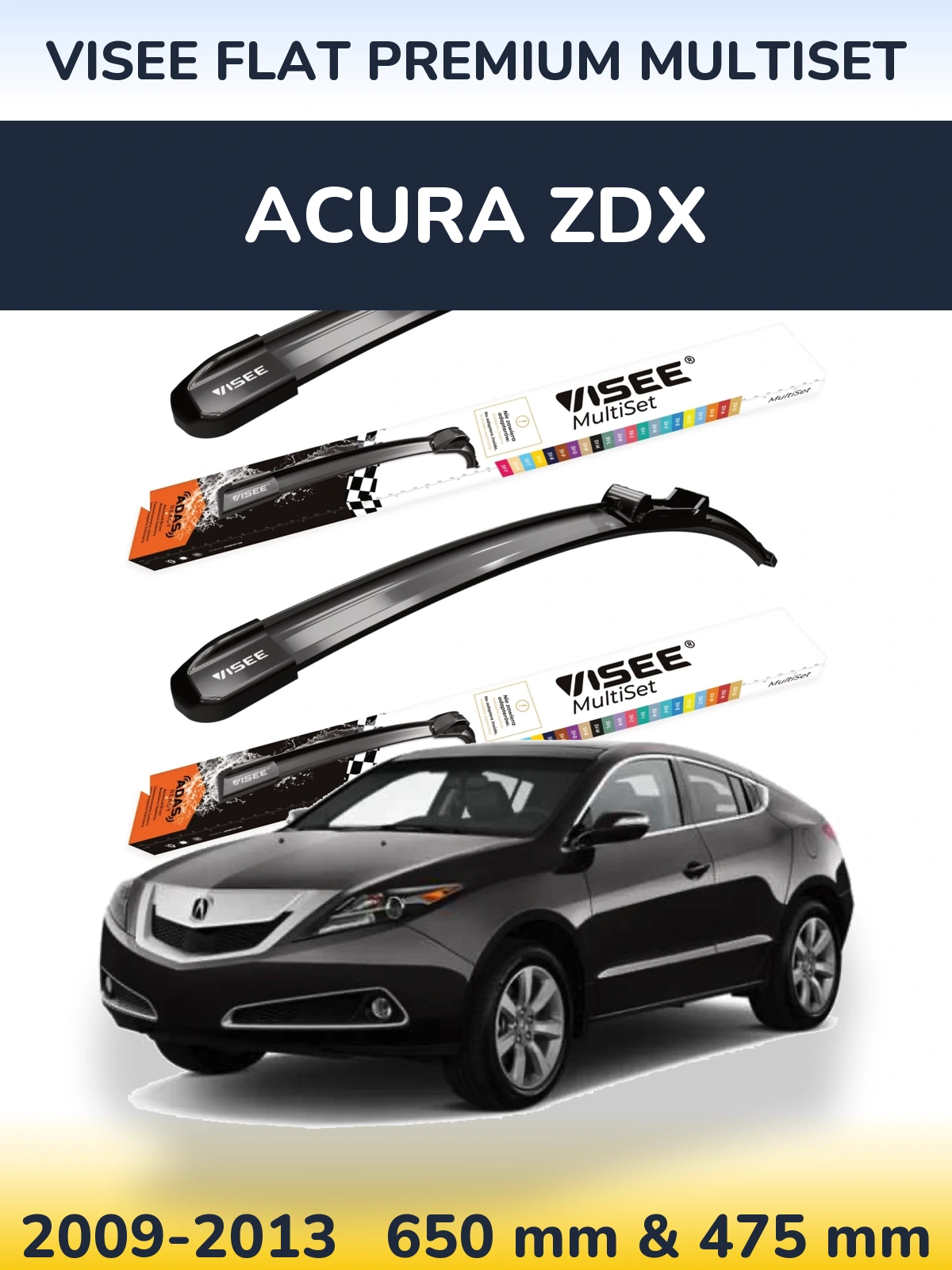 Torkarblad VISEE FLAT PREMIUM MultiSet för Acura ZDX