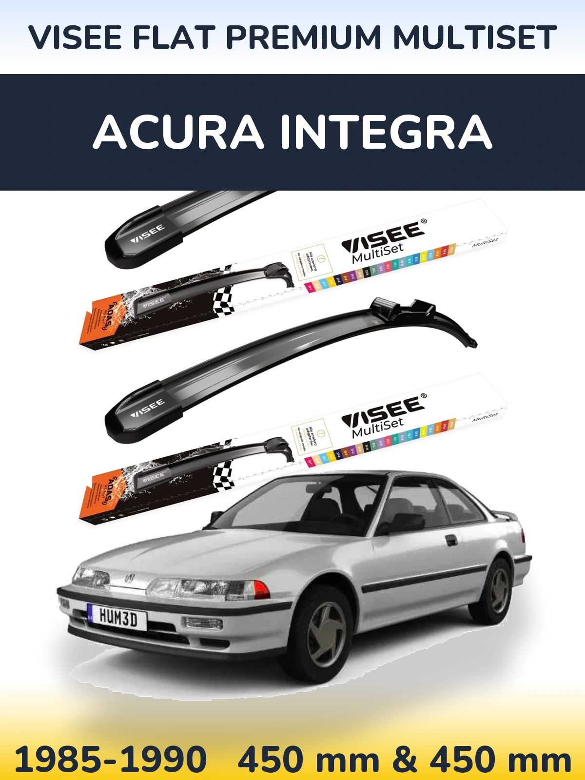 Torkarblad VISEE FLAT PREMIUM MultiSet för Acura Integra