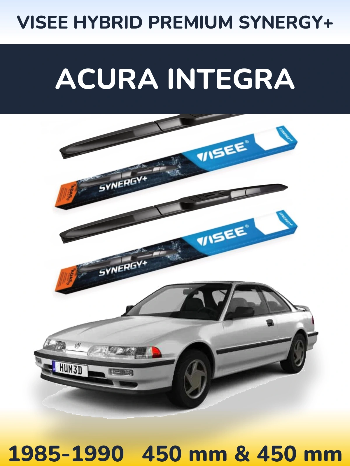 Комплект передних дворников VISEE HYBRID PREMIUM SYNERGY+ 450 & 450 мм для Acura Integra 1985-1990