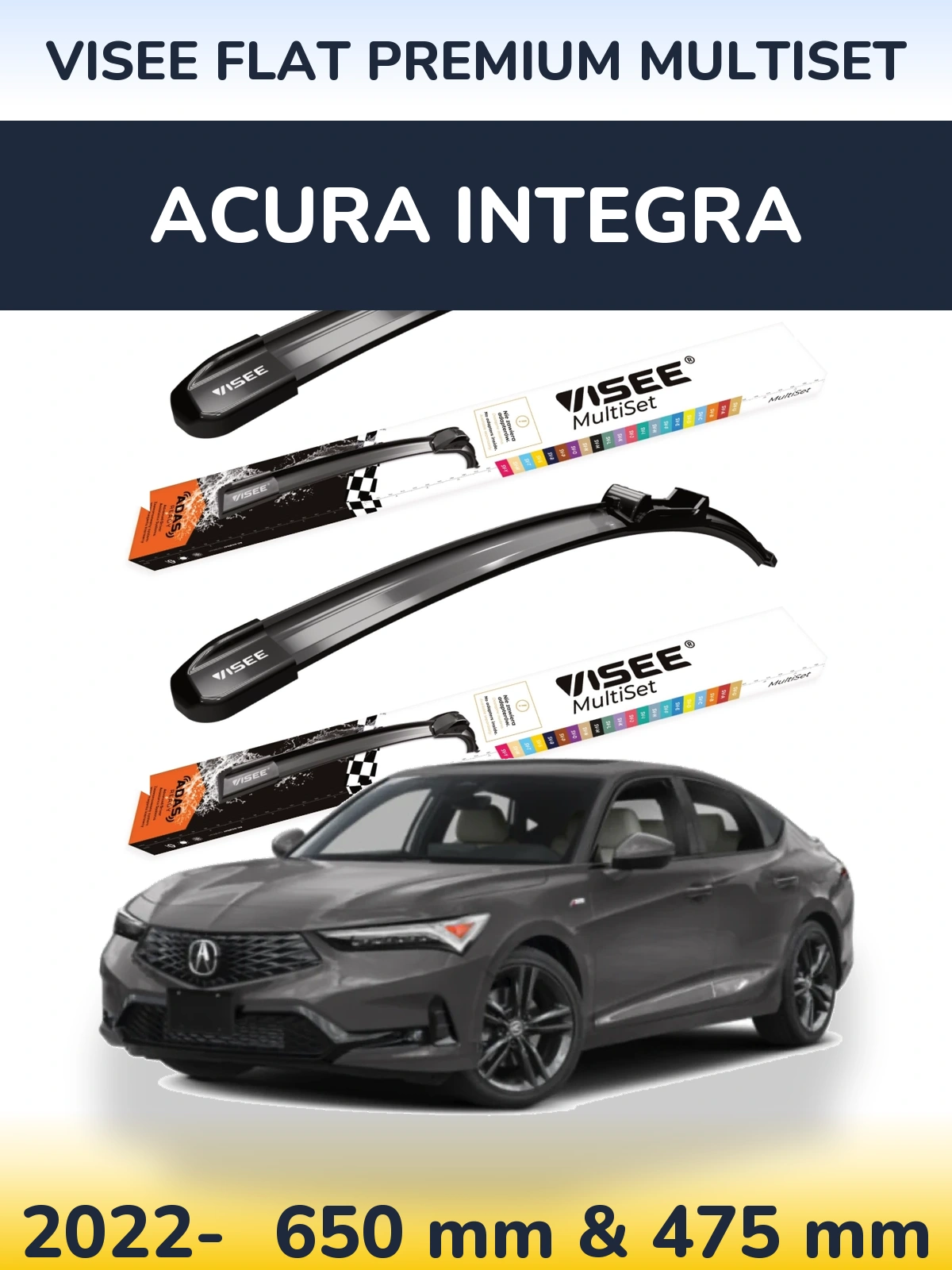 Torkarblad VISEE FLAT PREMIUM MultiSet för Acura Integra