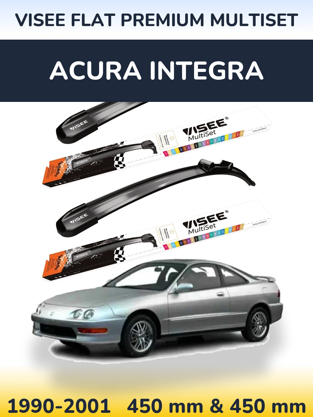 Torkarblad VISEE FLAT PREMIUM MultiSet för Acura Integra