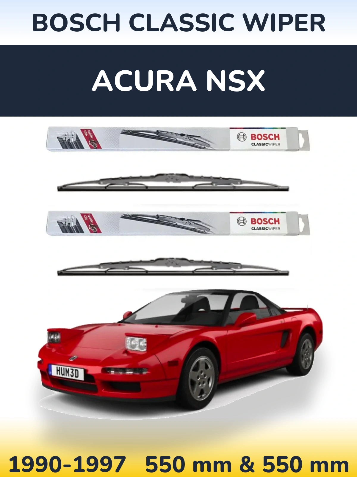 Torkarblad BOSCH Classic Wiper för Acura NSX