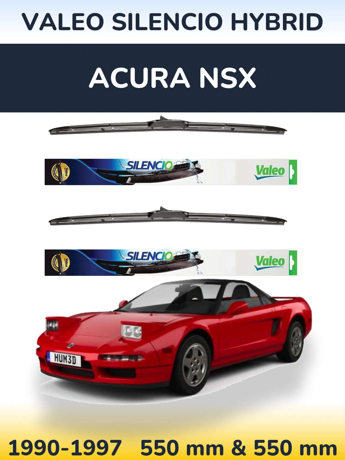 Torkarblad Valeo Silencio Hybrid för Acura NSX