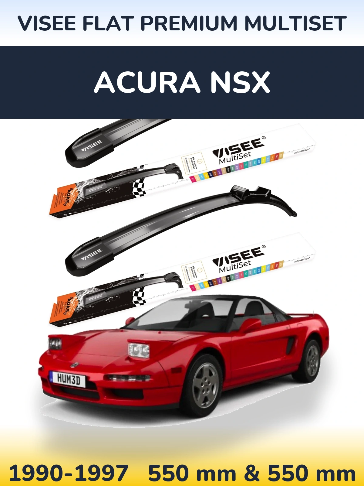 Torkarblad VISEE FLAT PREMIUM MultiSet för Acura NSX