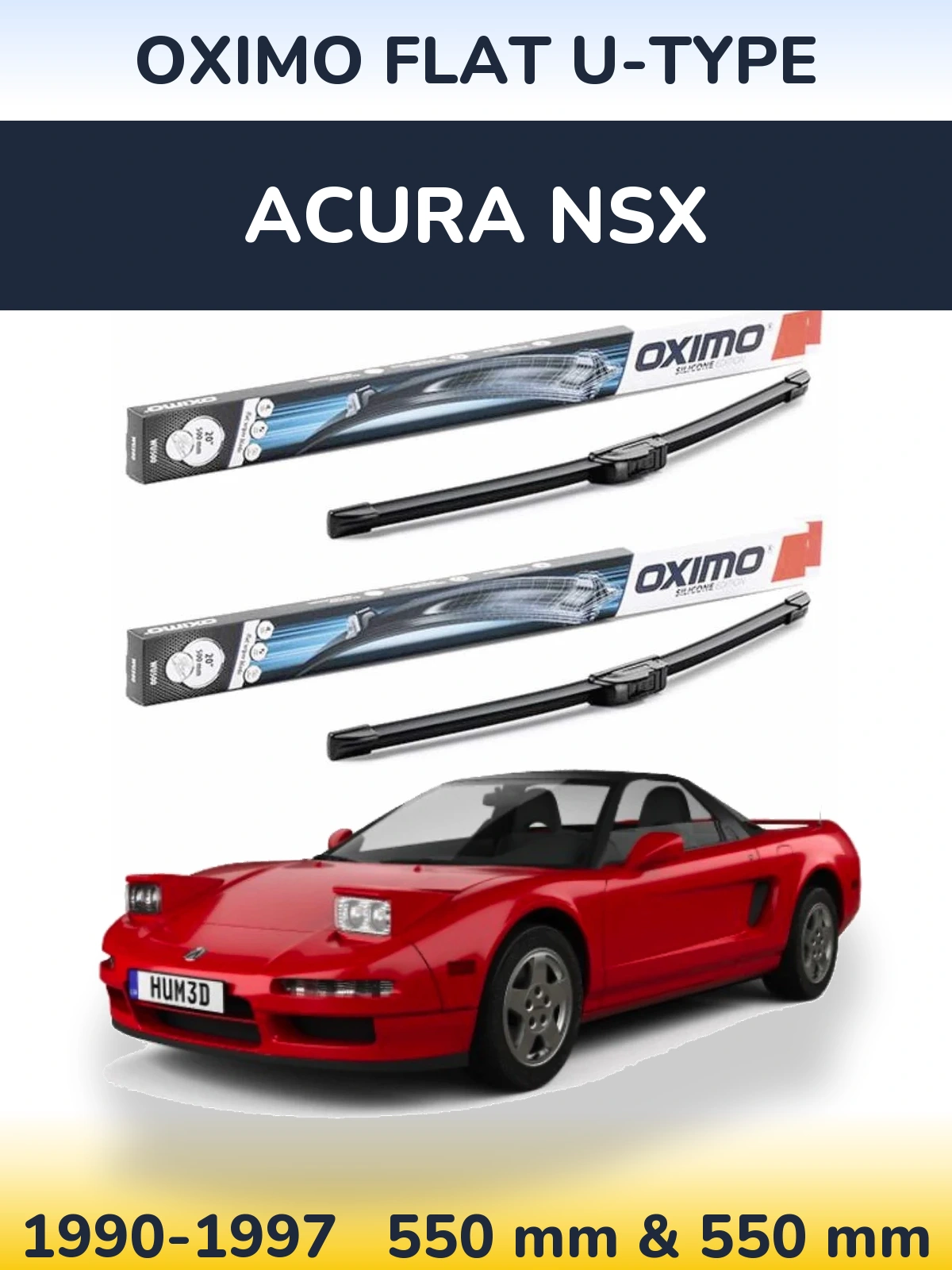 Torkarblad Oximo Flat U-type för Acura NSX