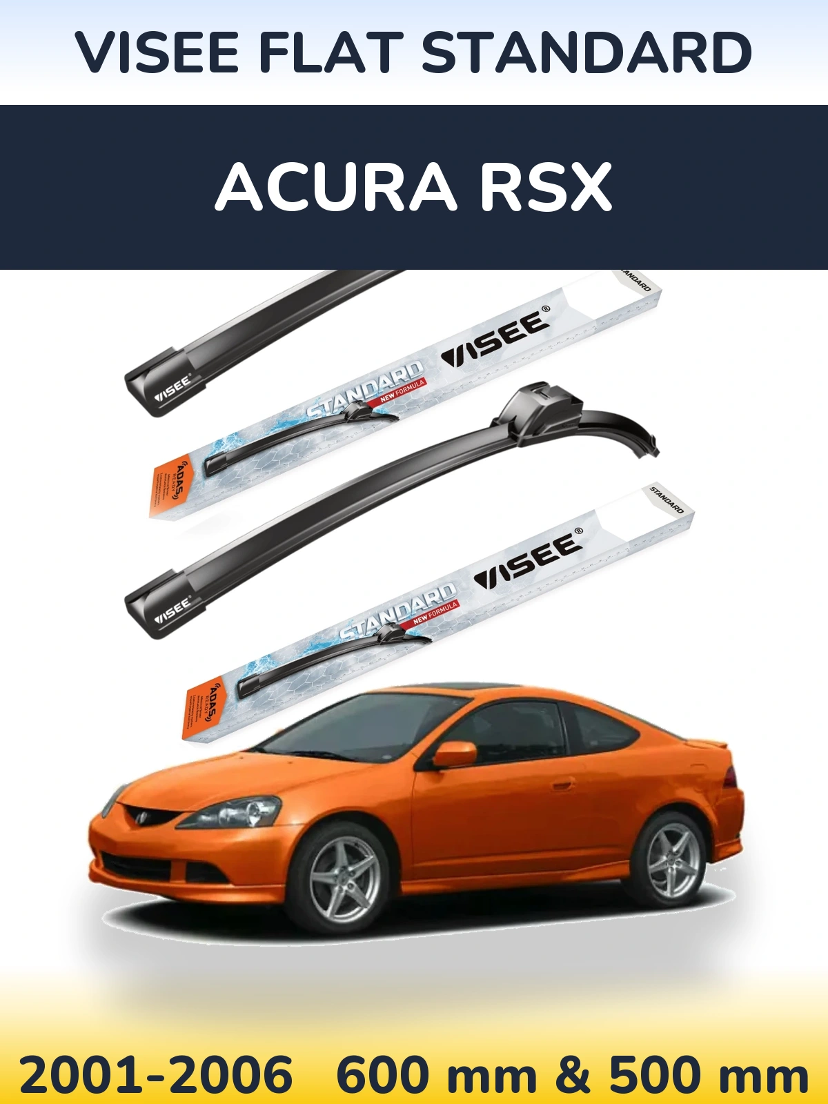 Torkarblad VISEE FLAT STANDARD för Acura RSX