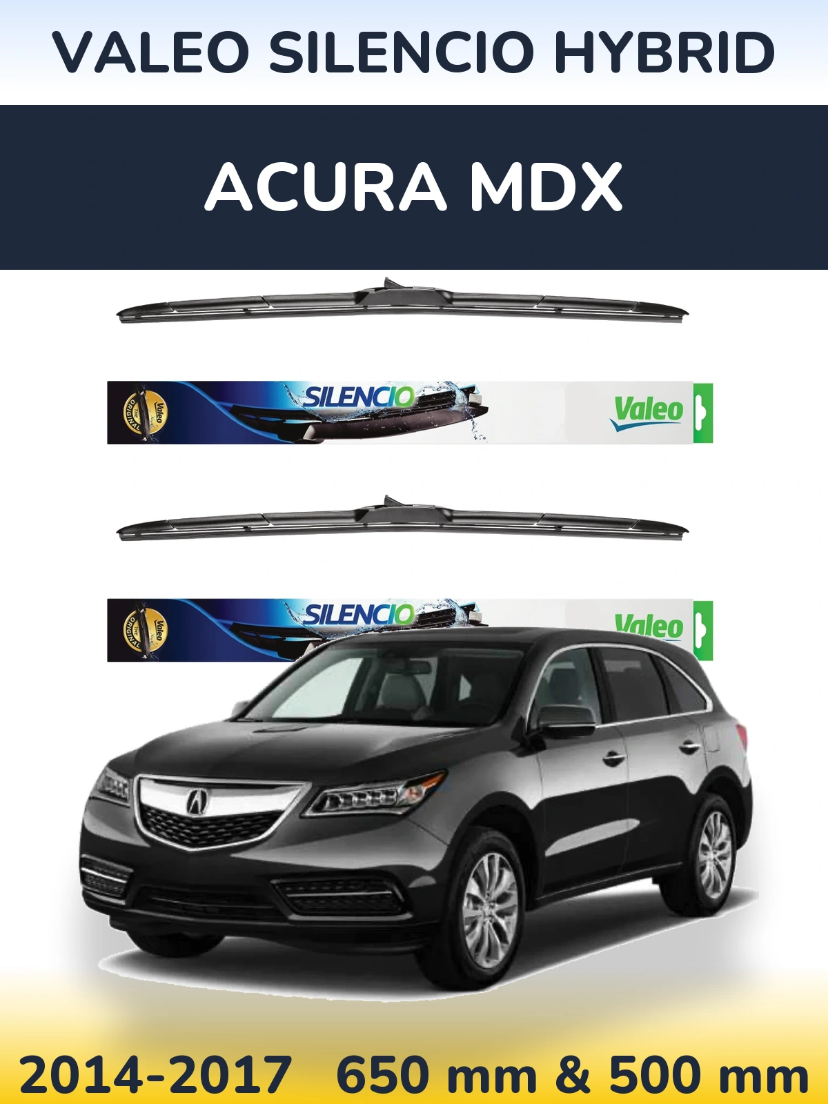 Torkarblad Valeo Silencio Hybrid för Acura MDX