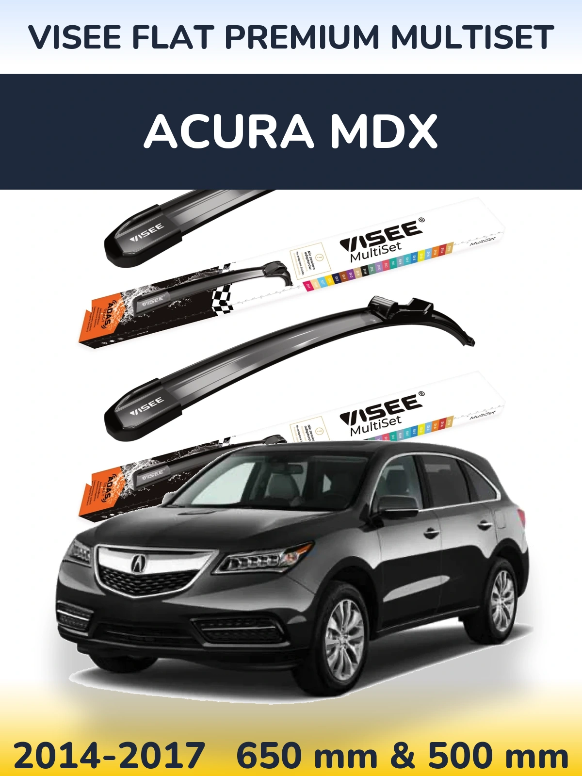 Torkarblad VISEE FLAT PREMIUM MultiSet för Acura MDX