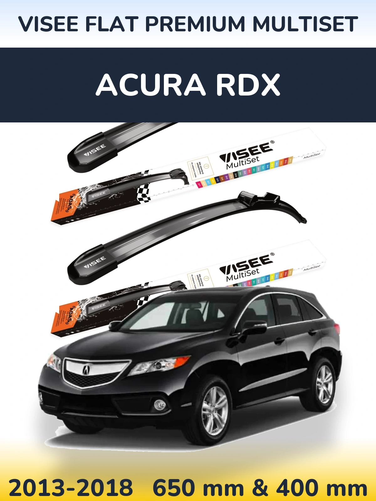 Torkarblad VISEE FLAT PREMIUM MultiSet för Acura RDX