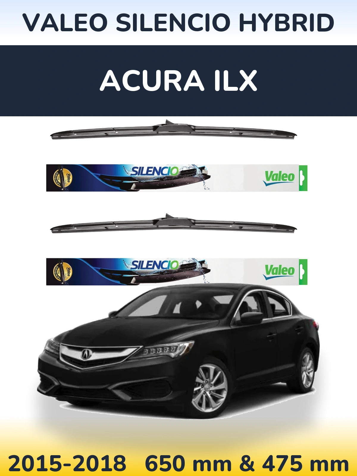 Torkarblad Valeo Silencio Hybrid för Acura ILX