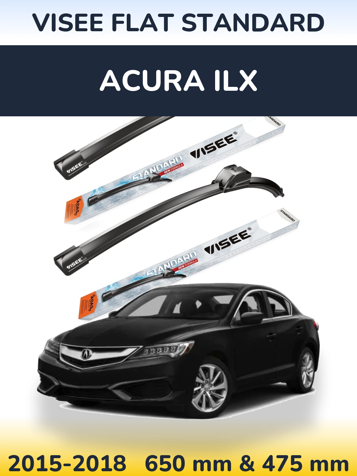 Torkarblad VISEE FLAT STANDARD för Acura ILX