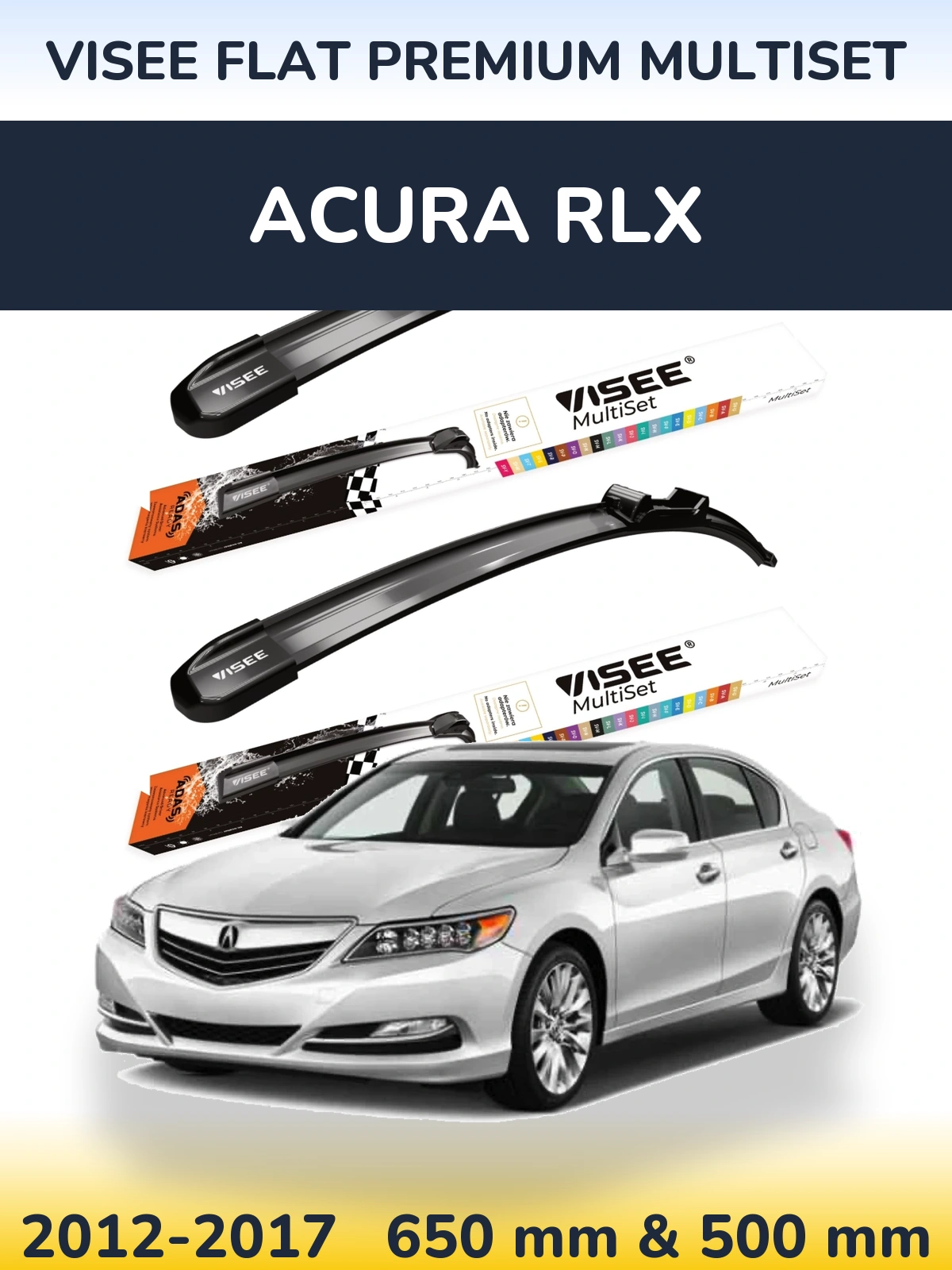 Torkarblad VISEE FLAT PREMIUM MultiSet för Acura RLX