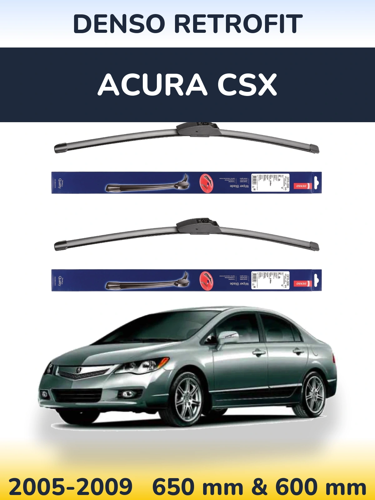 Torkarblad Denso Retrofit för Acura CSX