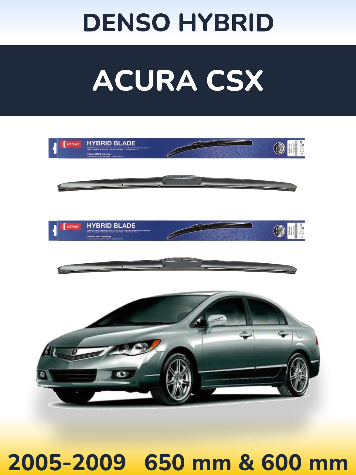 Torkarblad Denso Hybrid för Acura CSX