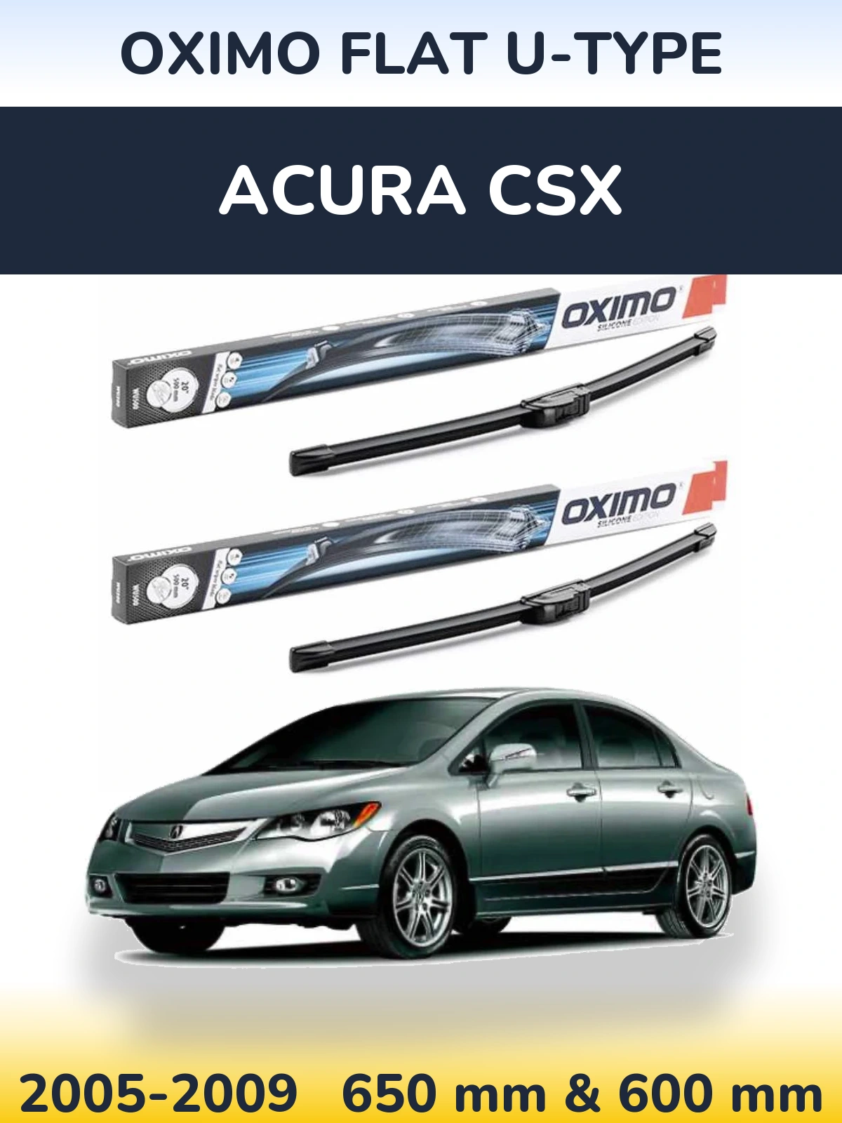 Torkarblad Oximo Flat U-type för Acura CSX