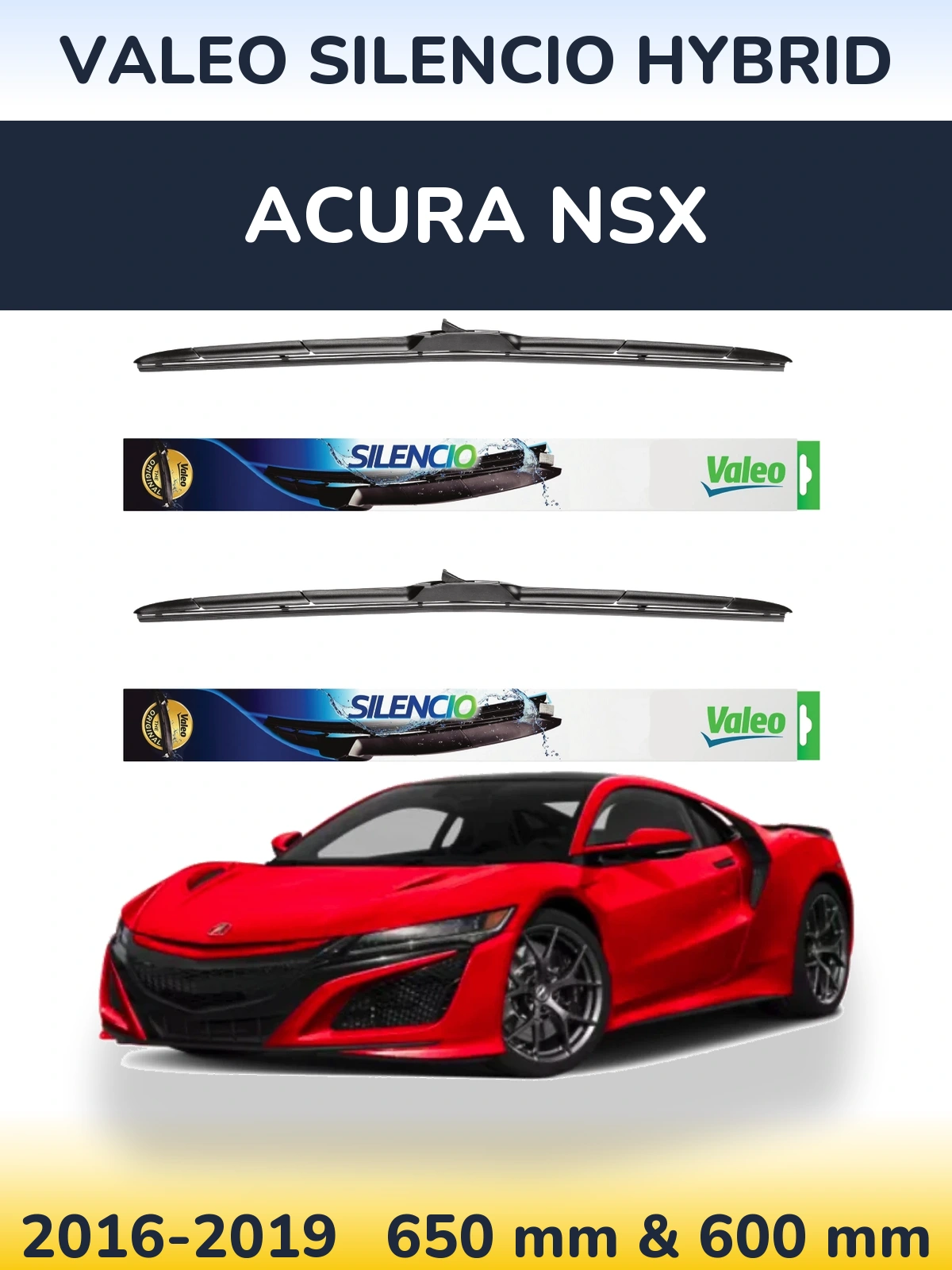 Torkarblad Valeo Silencio Hybrid för Acura NSX