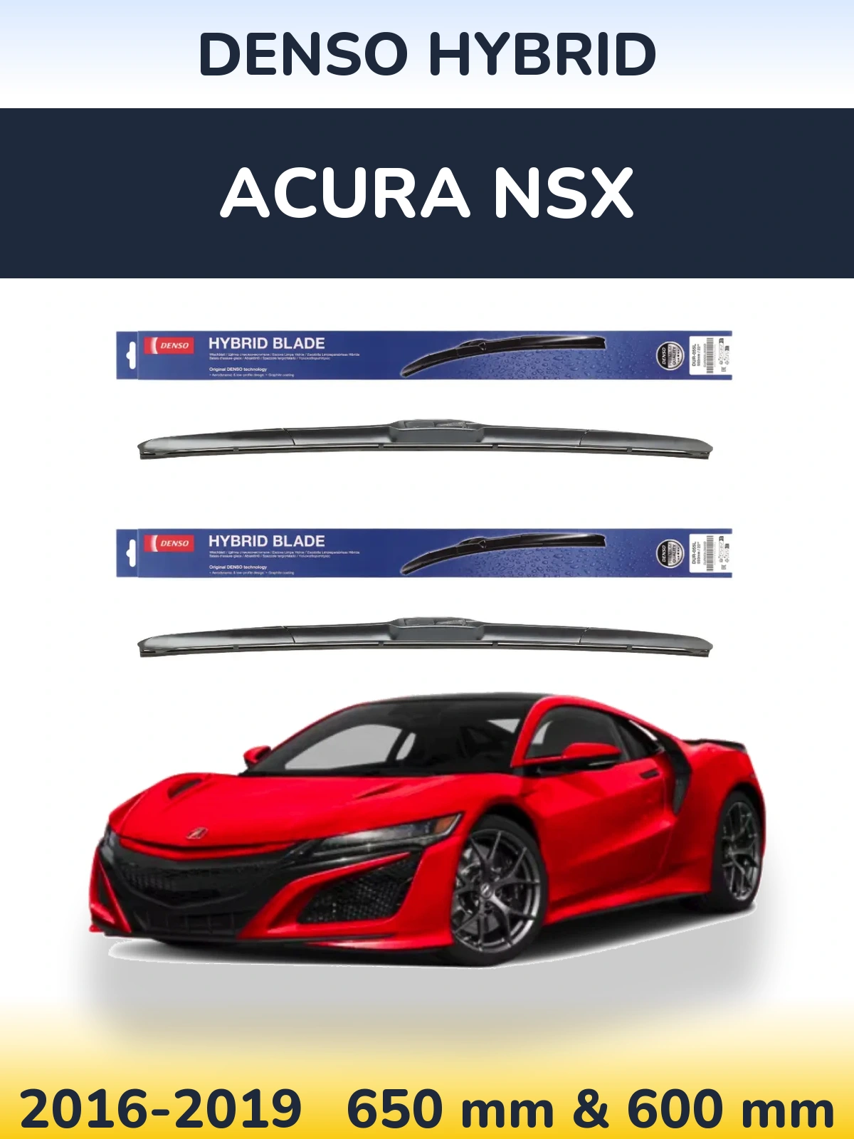 Torkarblad Denso Hybrid för Acura NSX