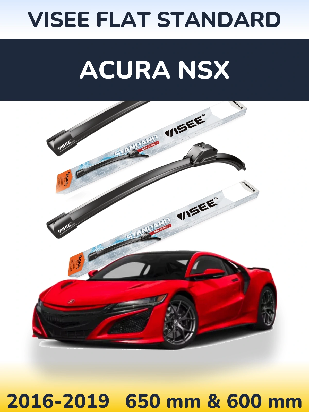 Torkarblad VISEE FLAT STANDARD för Acura NSX