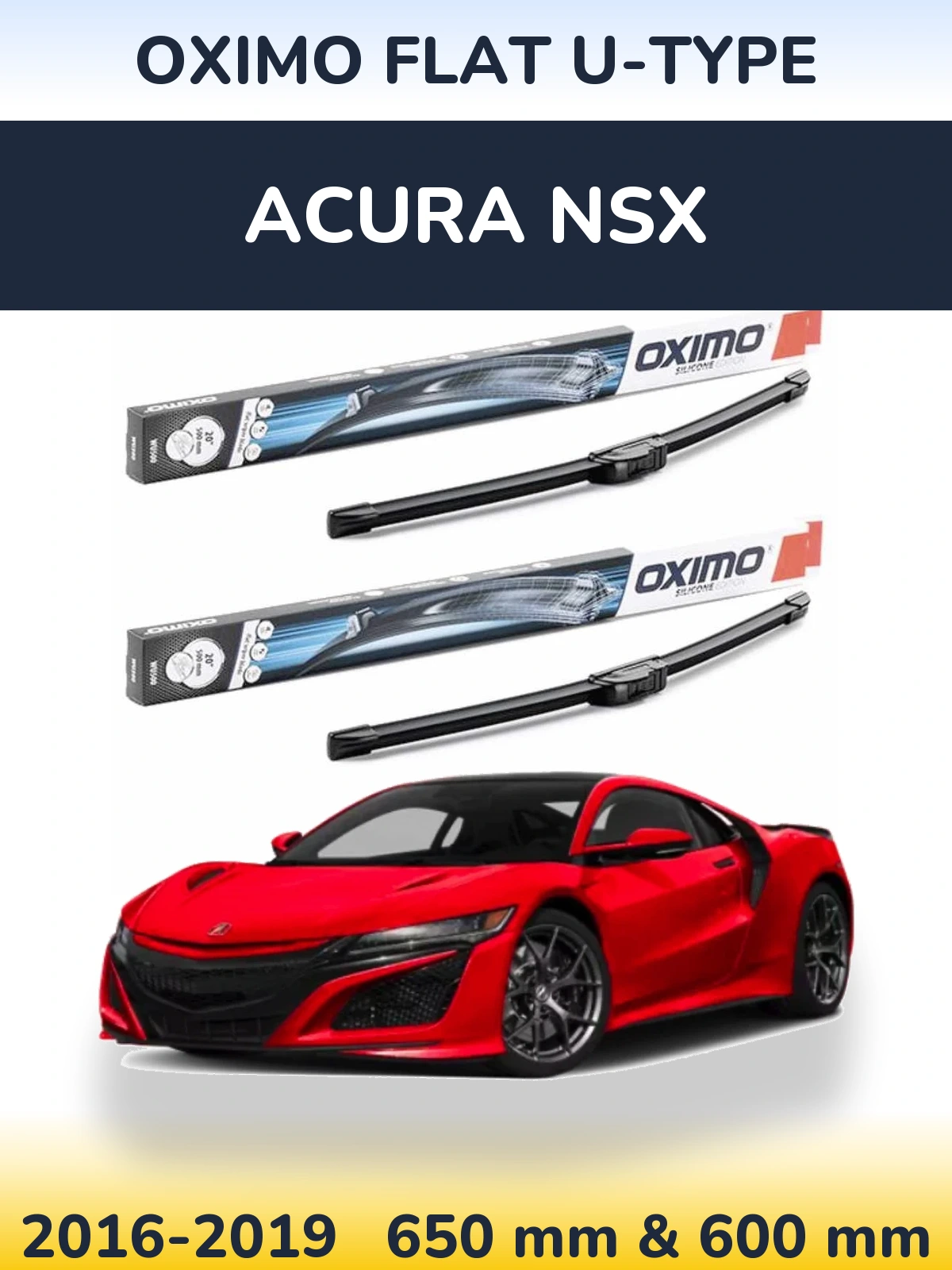 Torkarblad Oximo Flat U-type för Acura NSX