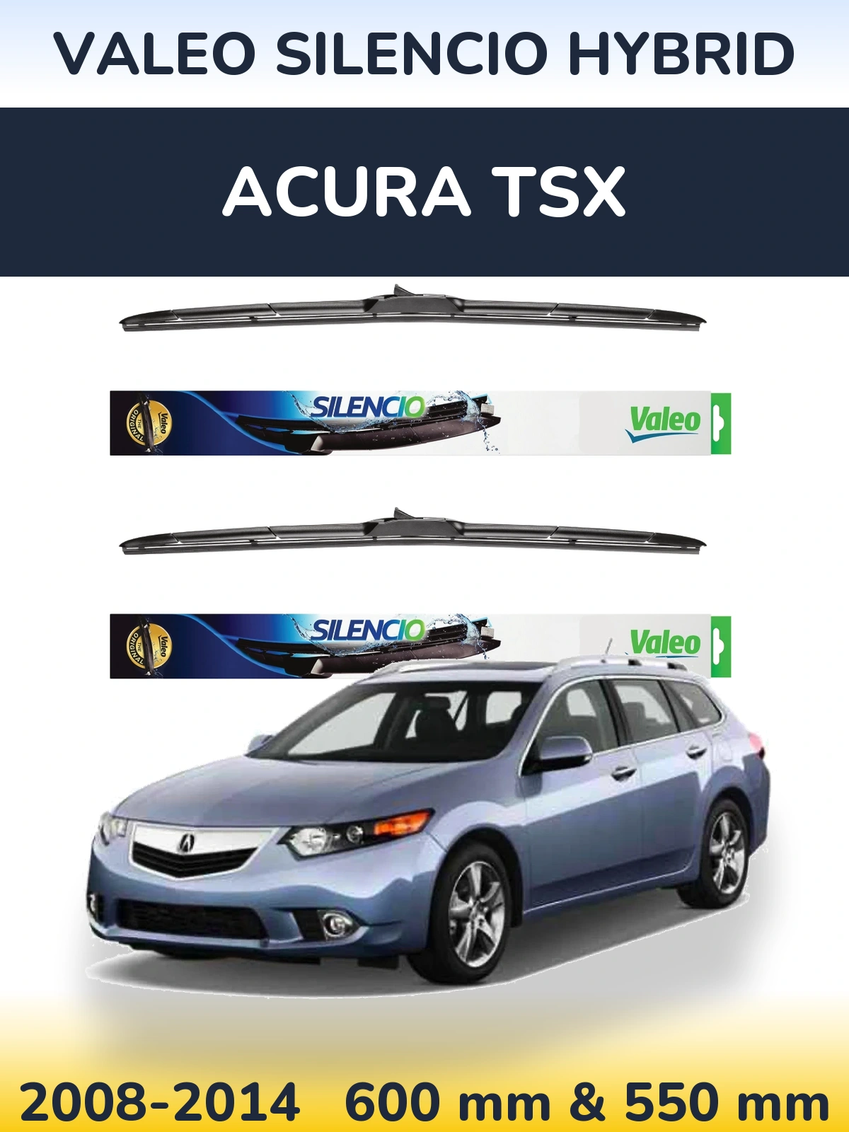 Torkarblad Valeo Silencio Hybrid för Acura TSX