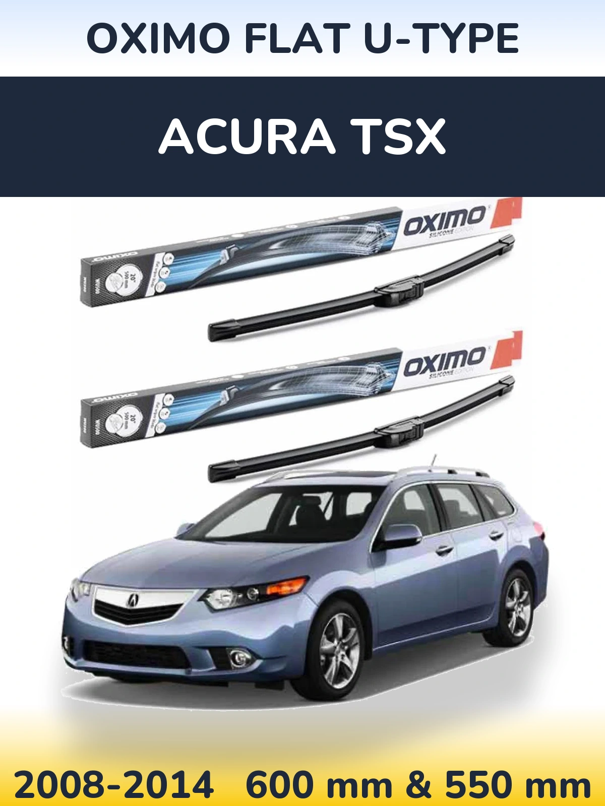 Torkarblad Oximo Flat U-type för Acura TSX